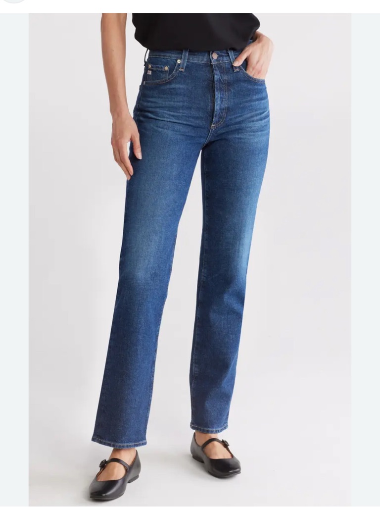 Ag Alexxis Boot Vintage High Waist Straight Jeans Denim Blue Size 27